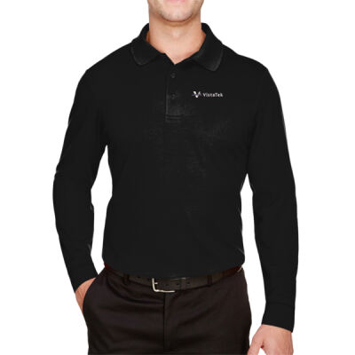 VistaTek - CrownLux Performance® Tall Plaited Long Sleeve Polo Thumbnail